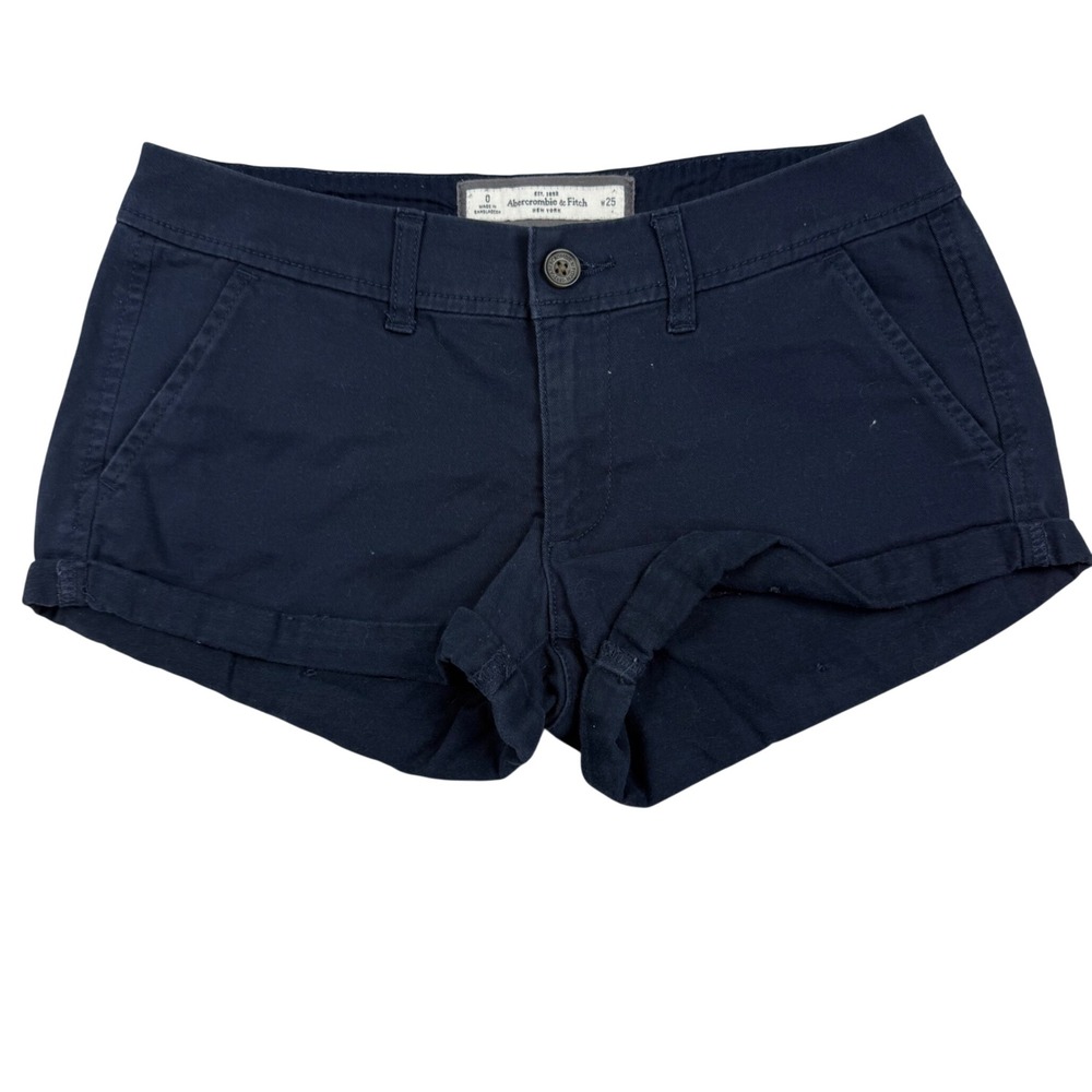VTG Y2K‎ Abercrombie & Fitch Chino Micro Mini Shorts Size 0 w25 Ultra Low Rise